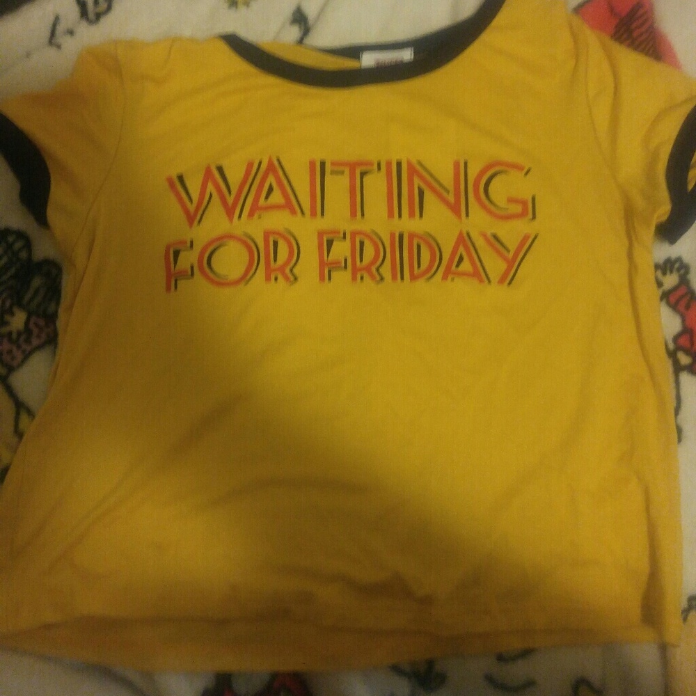 Yellow and blue tee. Half Shirt so cute . 70s
